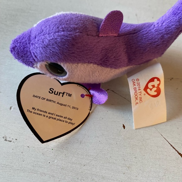 Ty beanie babies Fins and Palms, teenie beanie boo Surf - Picture 9 of 10